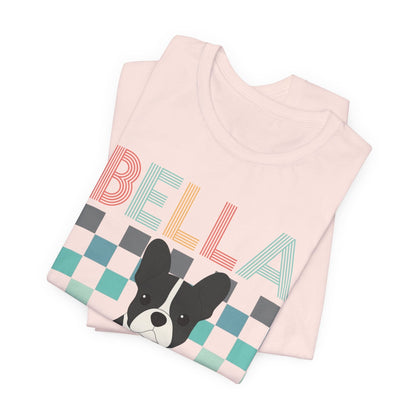 Printify T-Shirt Piebald French Bulldog Checkered Tee