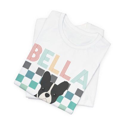 Printify T-Shirt Piebald French Bulldog Checkered Tee