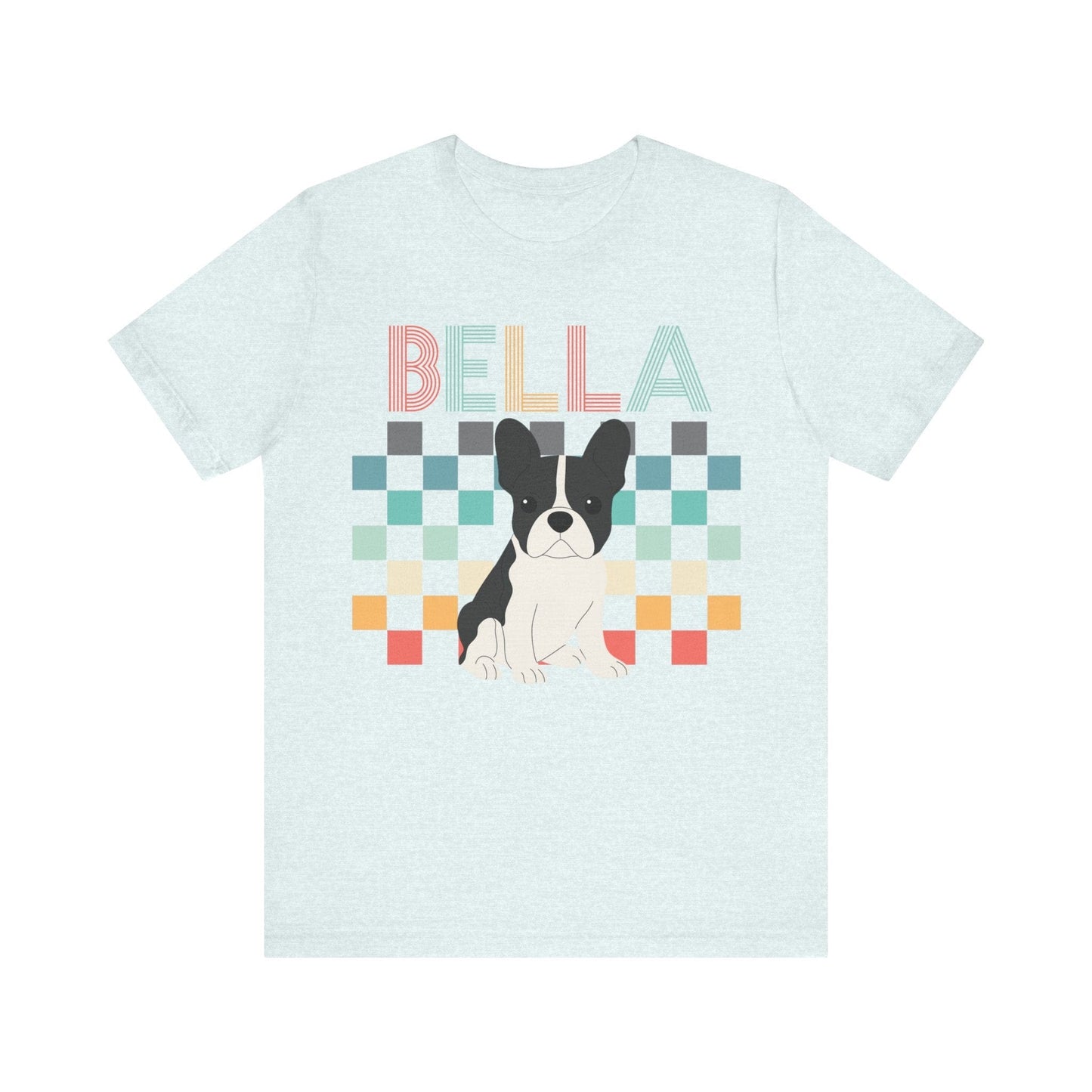 Printify T-Shirt Piebald French Bulldog Checkered Tee