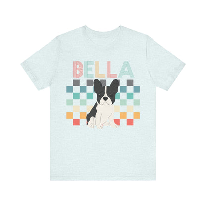 Printify T-Shirt Piebald French Bulldog Checkered Tee