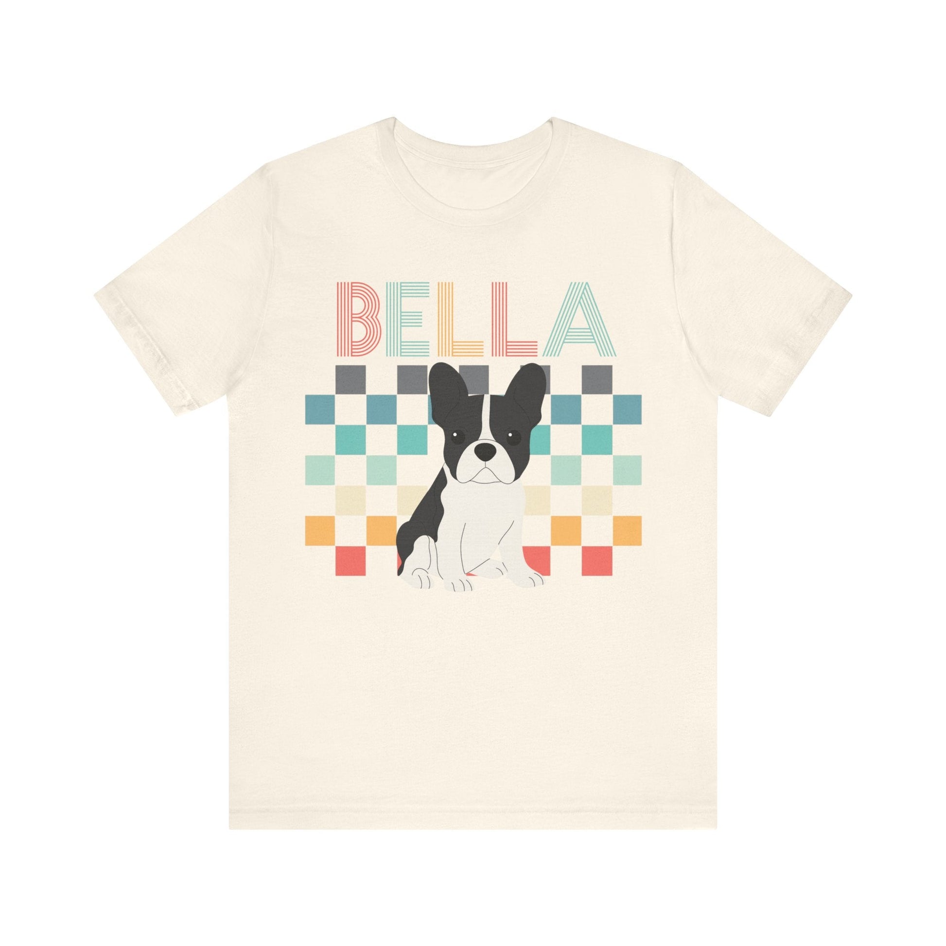 Printify T-Shirt Piebald French Bulldog Checkered Tee