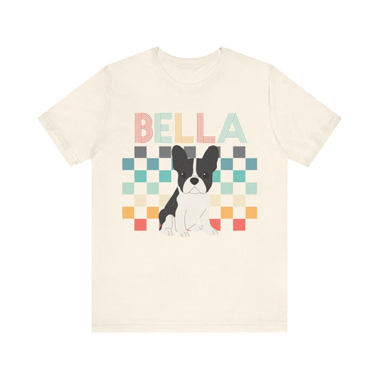 Printify T-Shirt Piebald French Bulldog Checkered Tee
