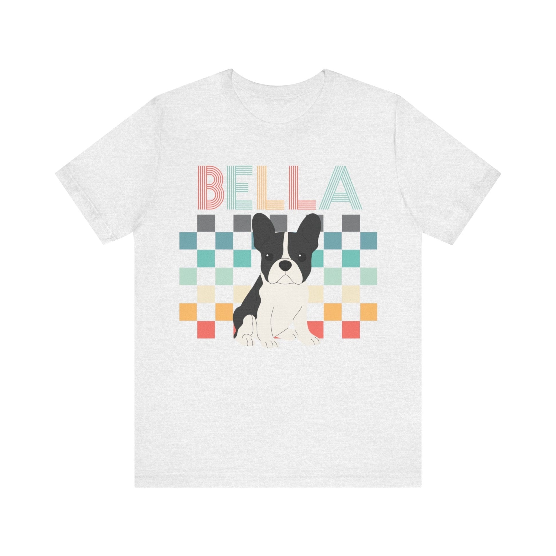 Printify T-Shirt Piebald French Bulldog Checkered Tee