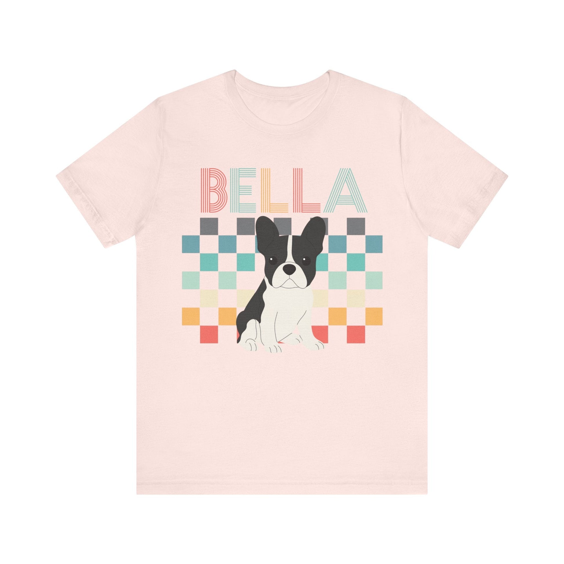 Printify T-Shirt Piebald French Bulldog Checkered Tee