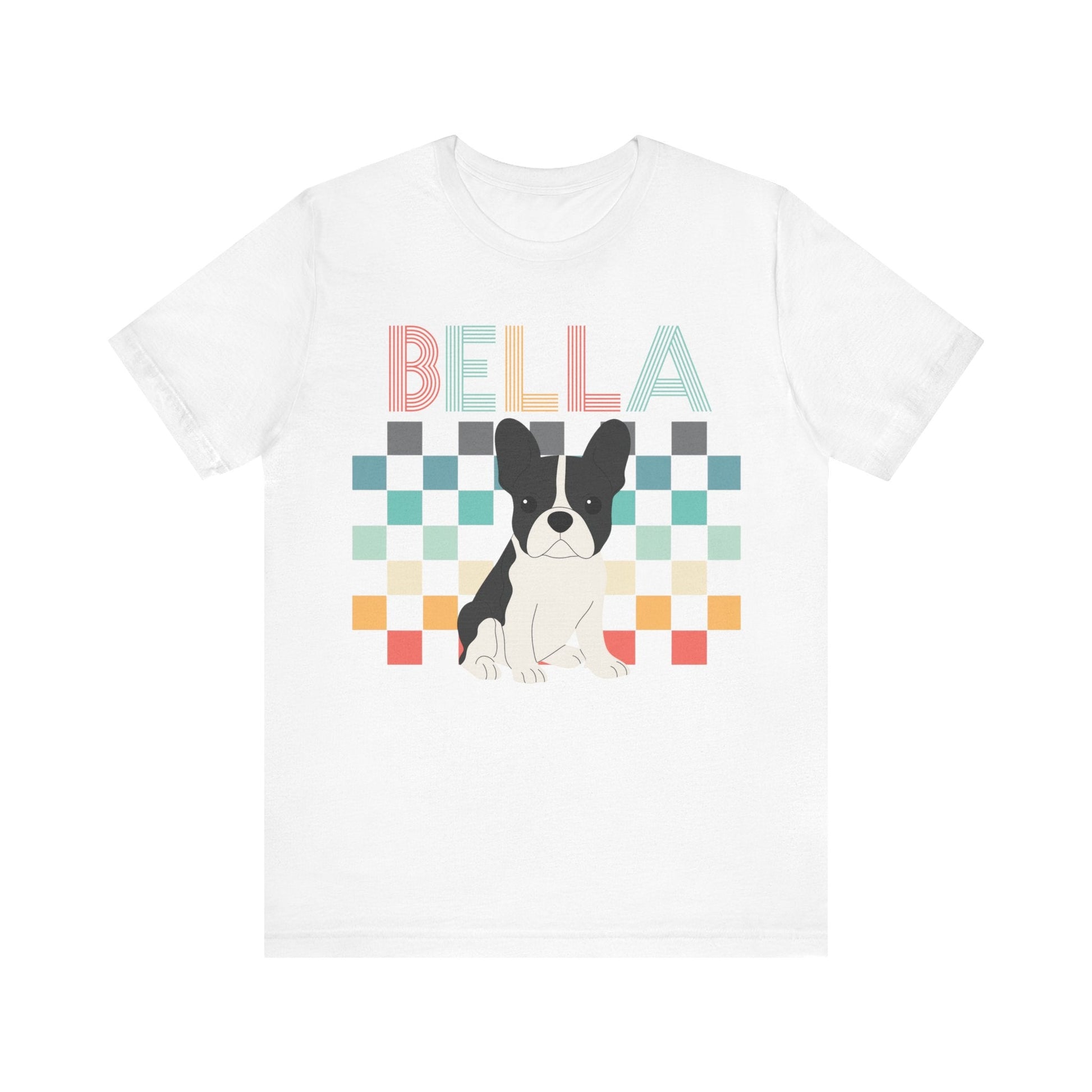 Printify T-Shirt Piebald French Bulldog Checkered Tee