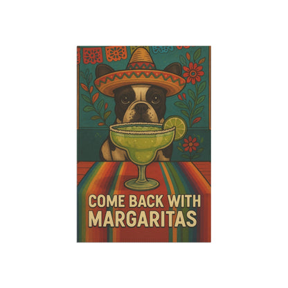 Piebald French Bulldog Cinco de Mayo Fiesta Garden Flag