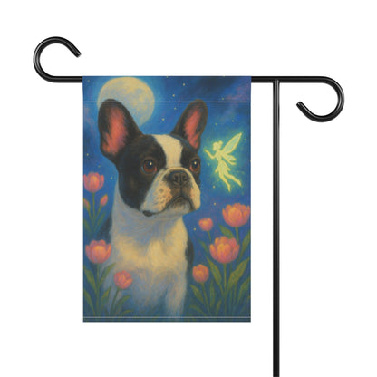 Printify Garden Flag Piebald French Bulldog Fairy Garden Flag