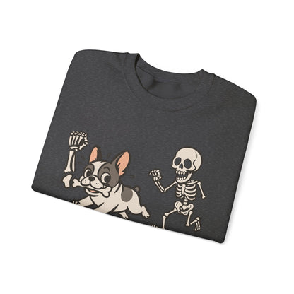 Printify Sweatshirt Piebald French Bulldog Grave Robber Sweatshirt
