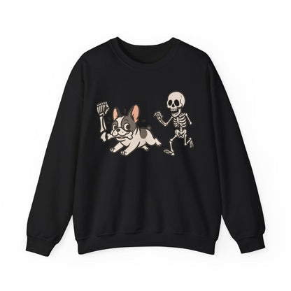 Printify Sweatshirt Piebald French Bulldog Grave Robber Sweatshirt