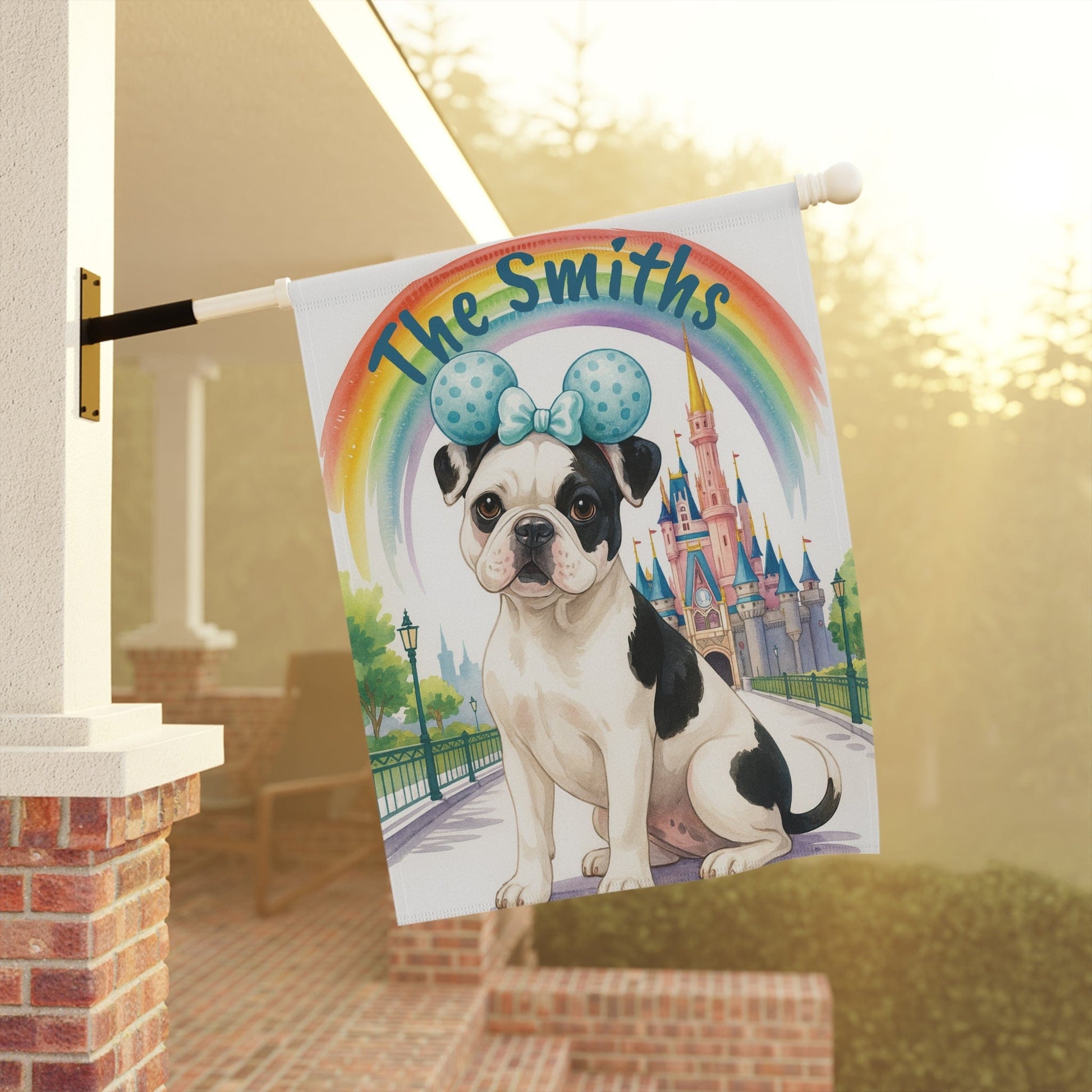 Printify Garden Flag Piebald French Bulldog Magical Kingdom Garden Flag