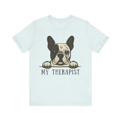 Printify T-Shirt Piebald French Bulldog My Therapist TShirt