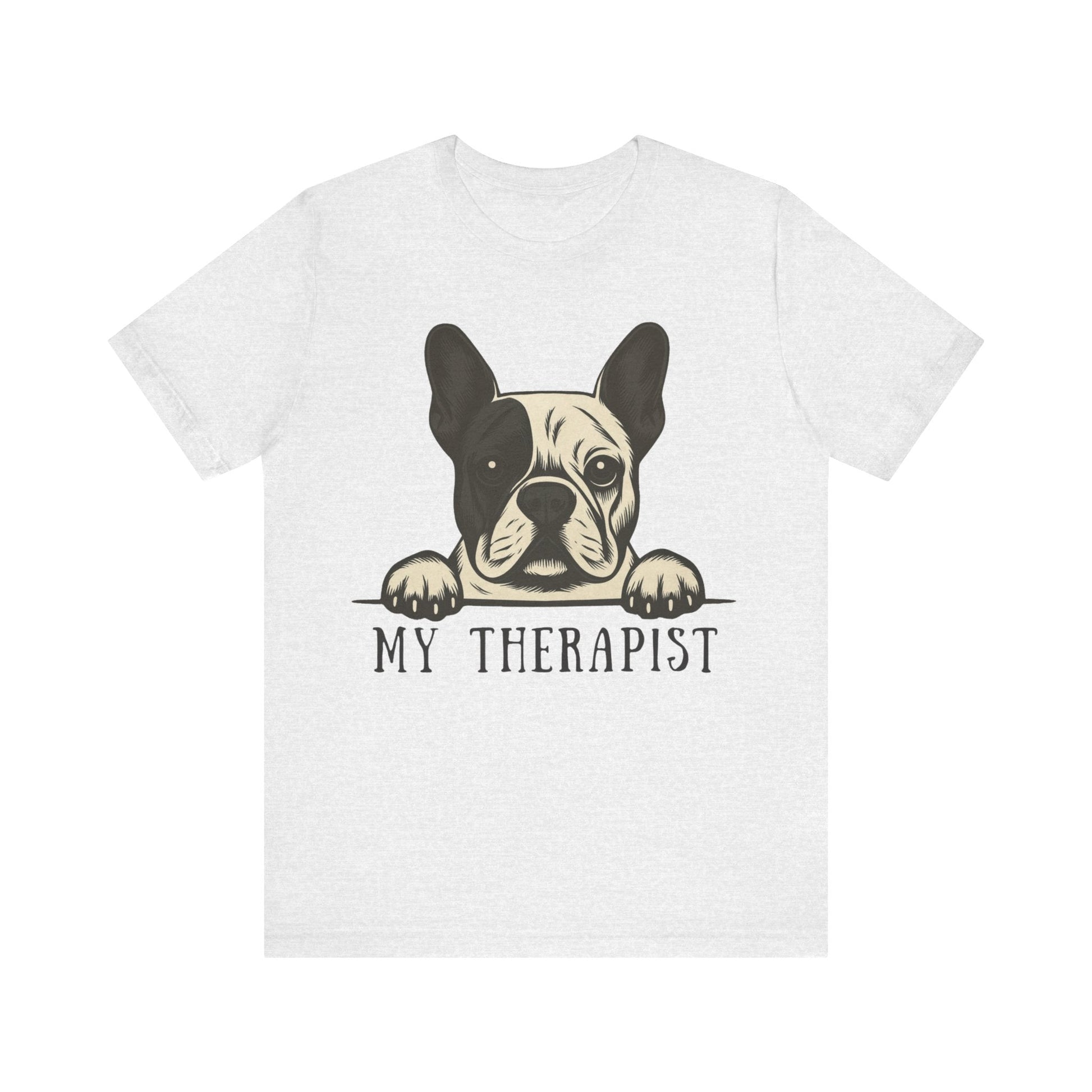 Printify T-Shirt Piebald French Bulldog My Therapist TShirt