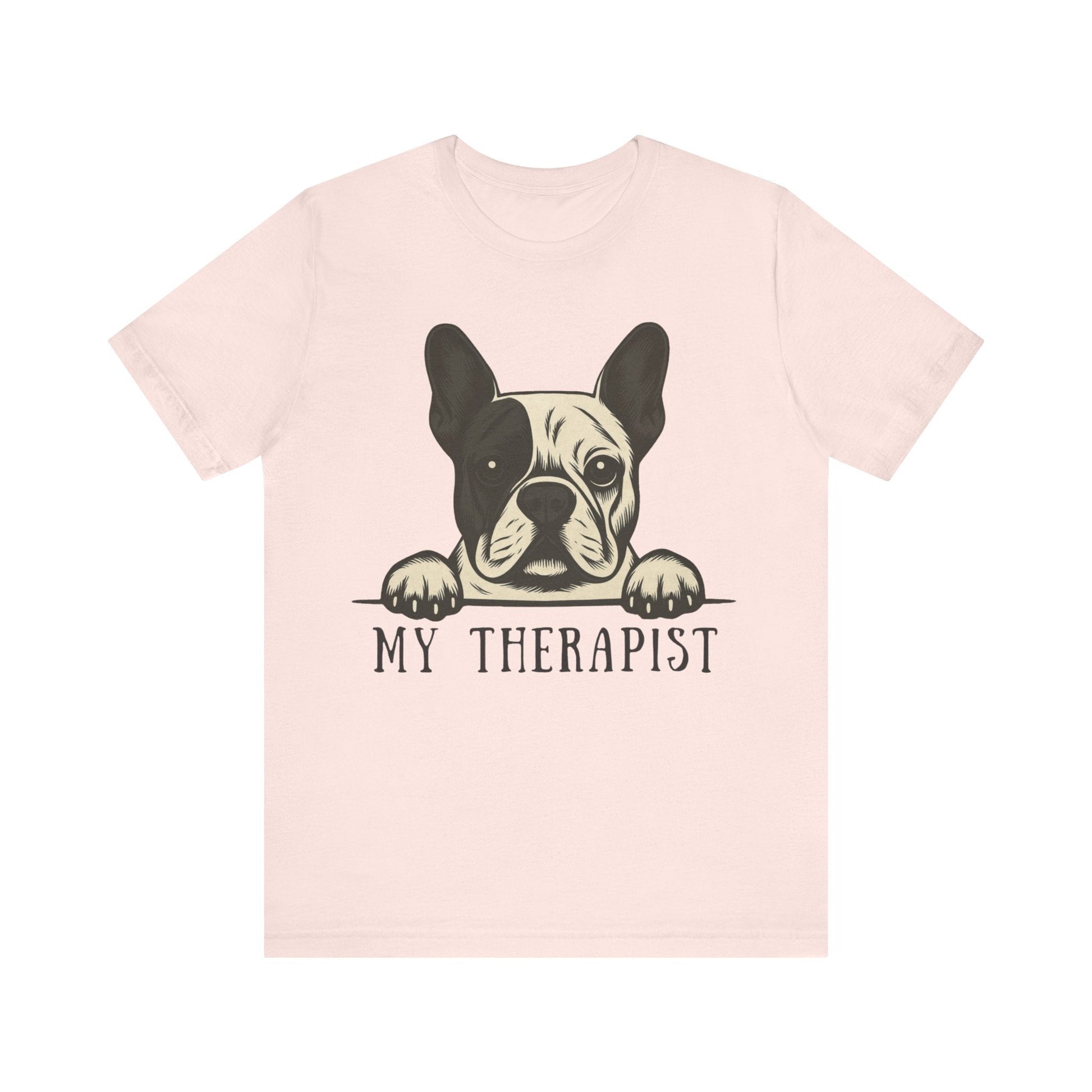 Printify T-Shirt Piebald French Bulldog My Therapist TShirt