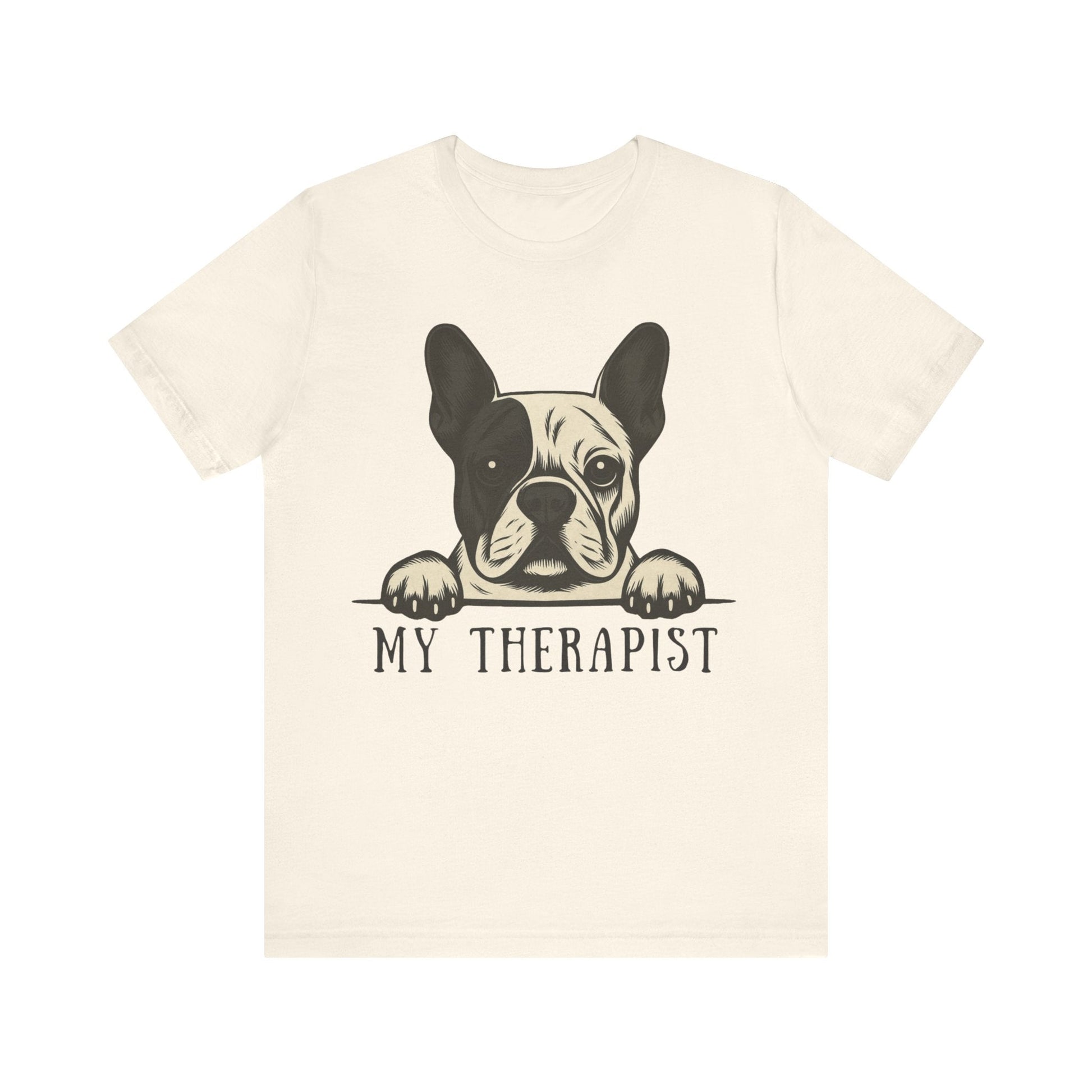 Printify T-Shirt Piebald French Bulldog My Therapist TShirt