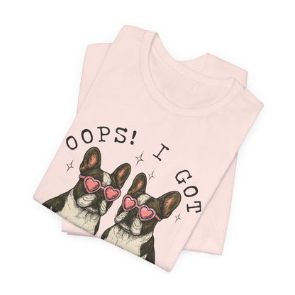Printify T-Shirt Piebald French Bulldog Oops TShirt