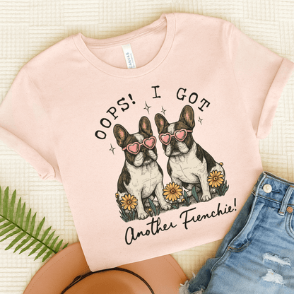 Printify T-Shirt Soft Pink / S Piebald French Bulldog Oops TShirt
