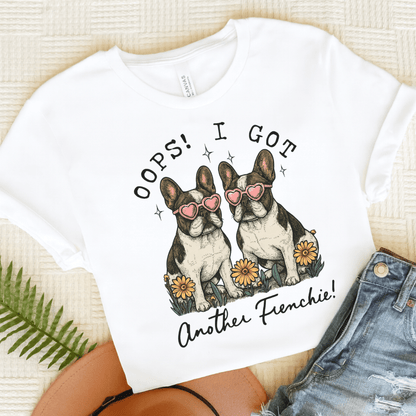 Printify T-Shirt White / S Piebald French Bulldog Oops TShirt