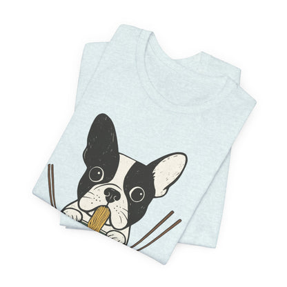 Printify T-Shirt Piebald French Bulldog Ramen TShirt