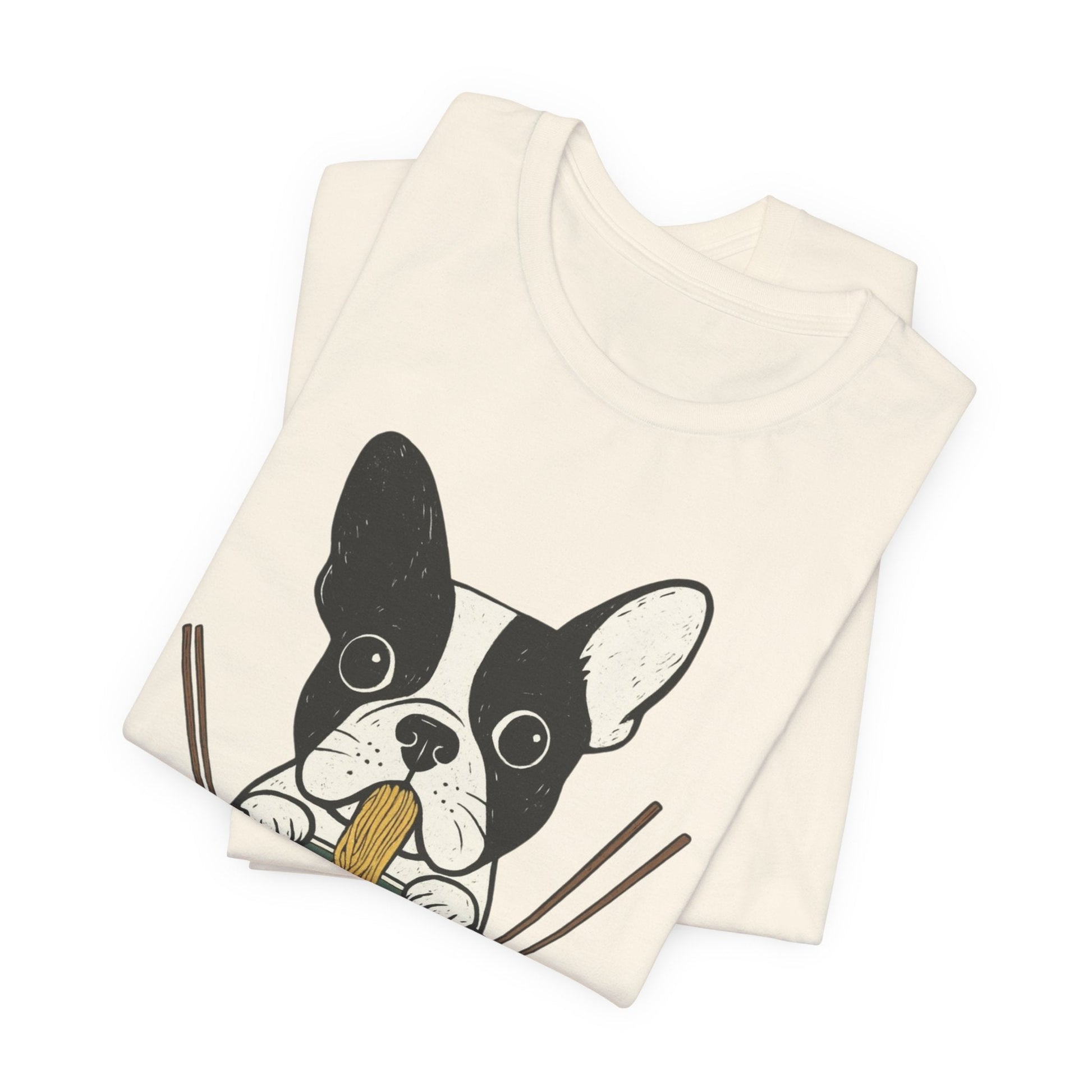 Printify T-Shirt Piebald French Bulldog Ramen TShirt