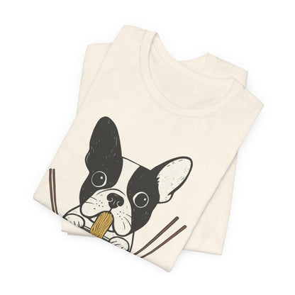 Printify T-Shirt Piebald French Bulldog Ramen TShirt
