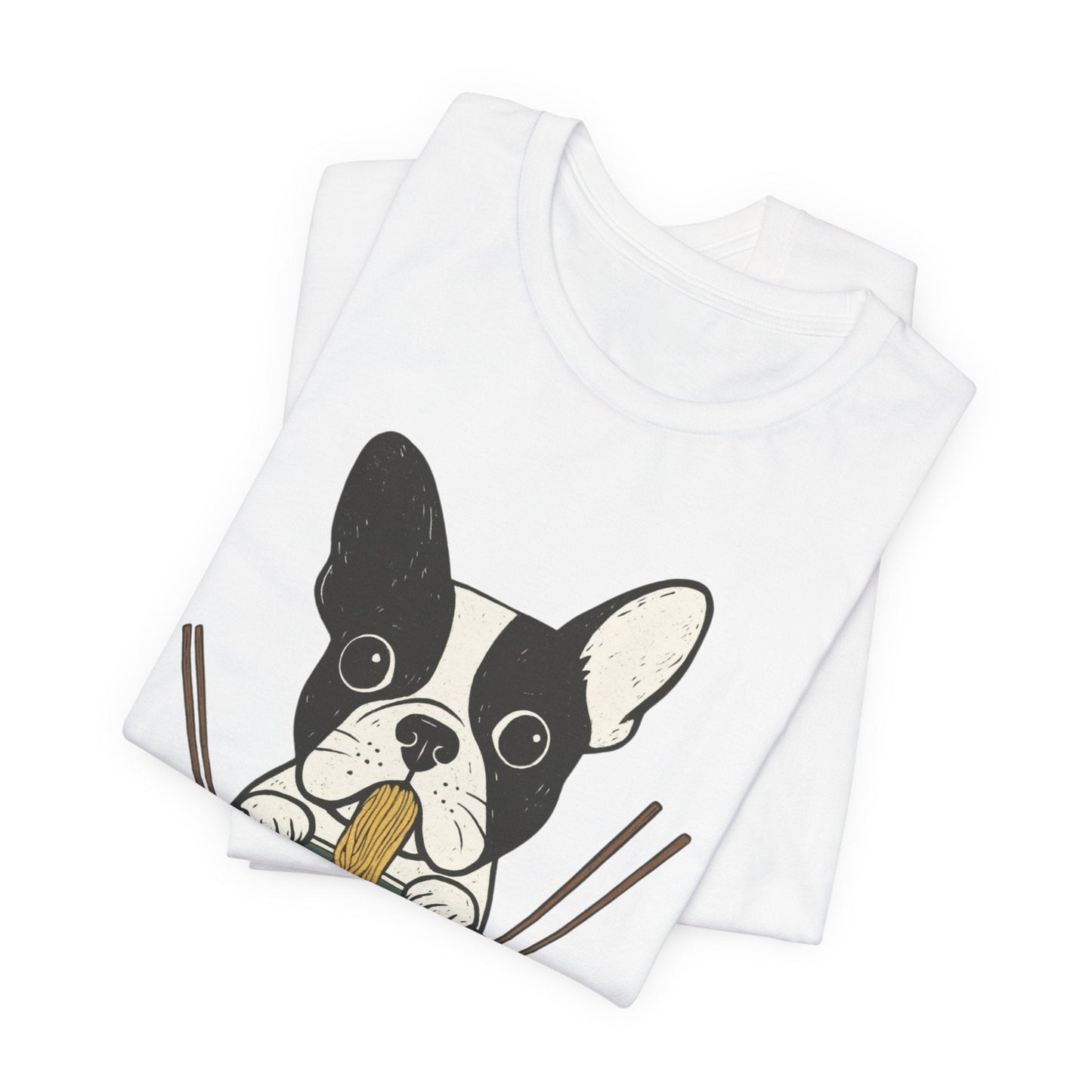 Printify T-Shirt Piebald French Bulldog Ramen TShirt