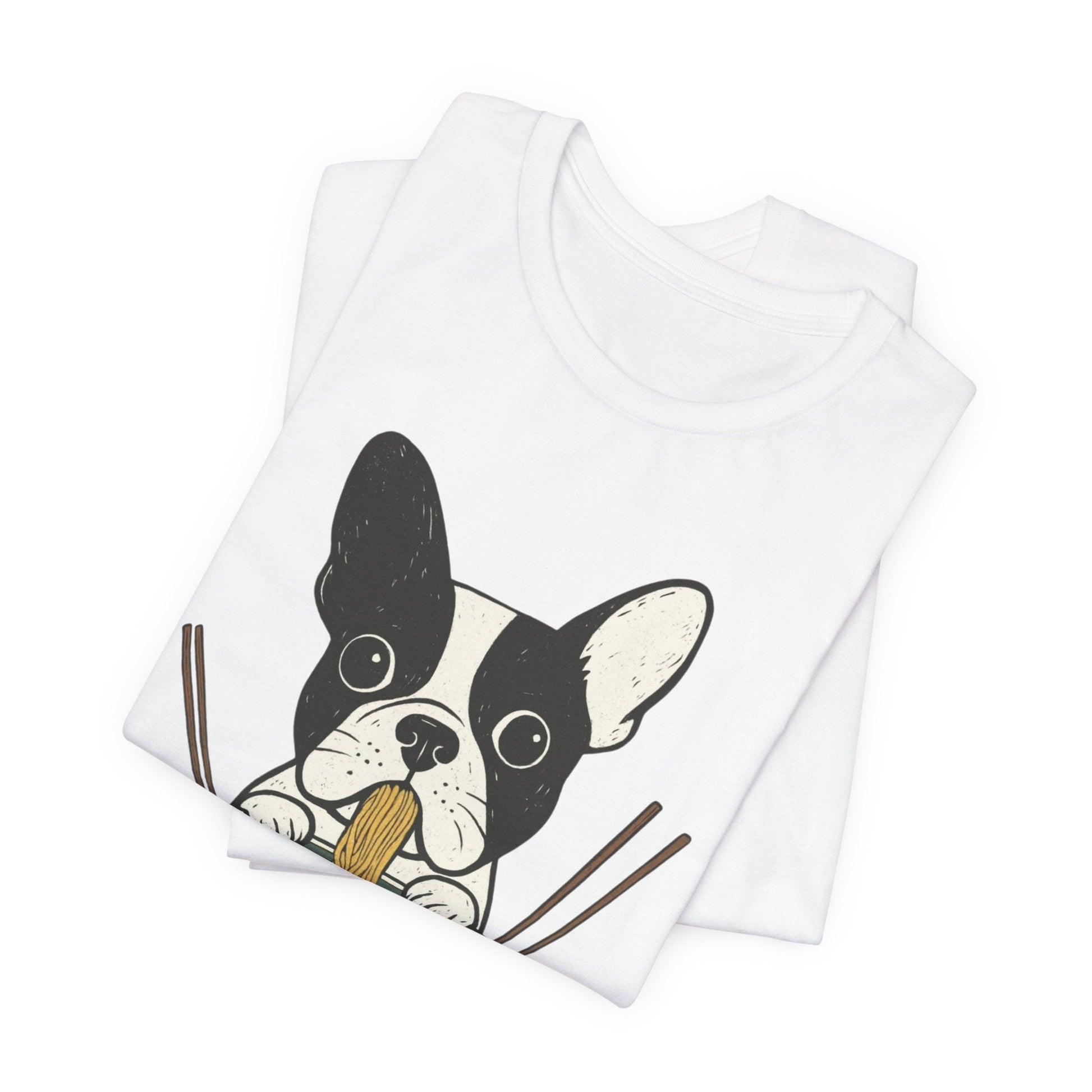Printify T-Shirt Piebald French Bulldog Ramen TShirt