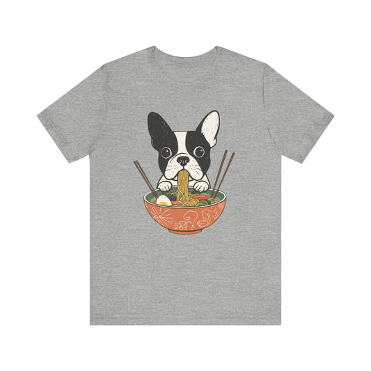 Printify T-Shirt Piebald French Bulldog Ramen TShirt