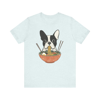 Printify T-Shirt Piebald French Bulldog Ramen TShirt