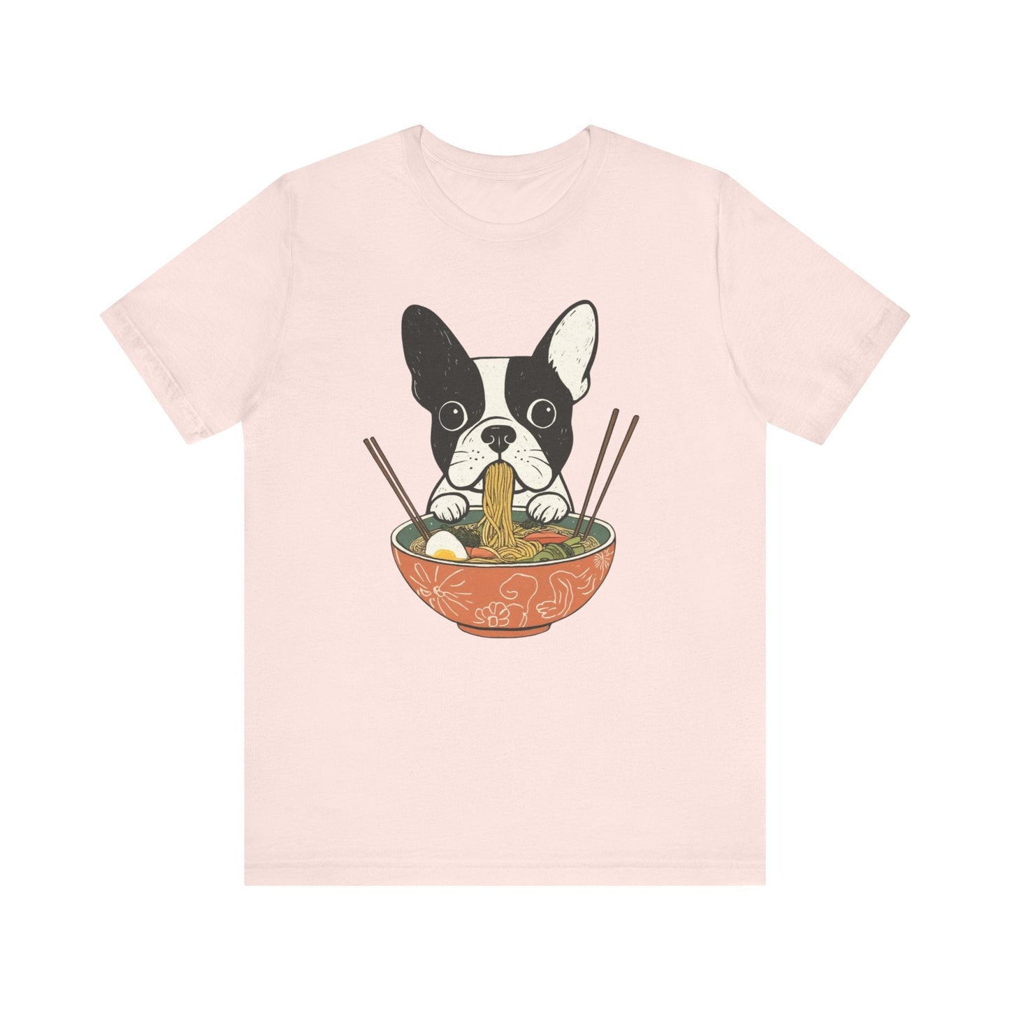 Printify T-Shirt Piebald French Bulldog Ramen TShirt