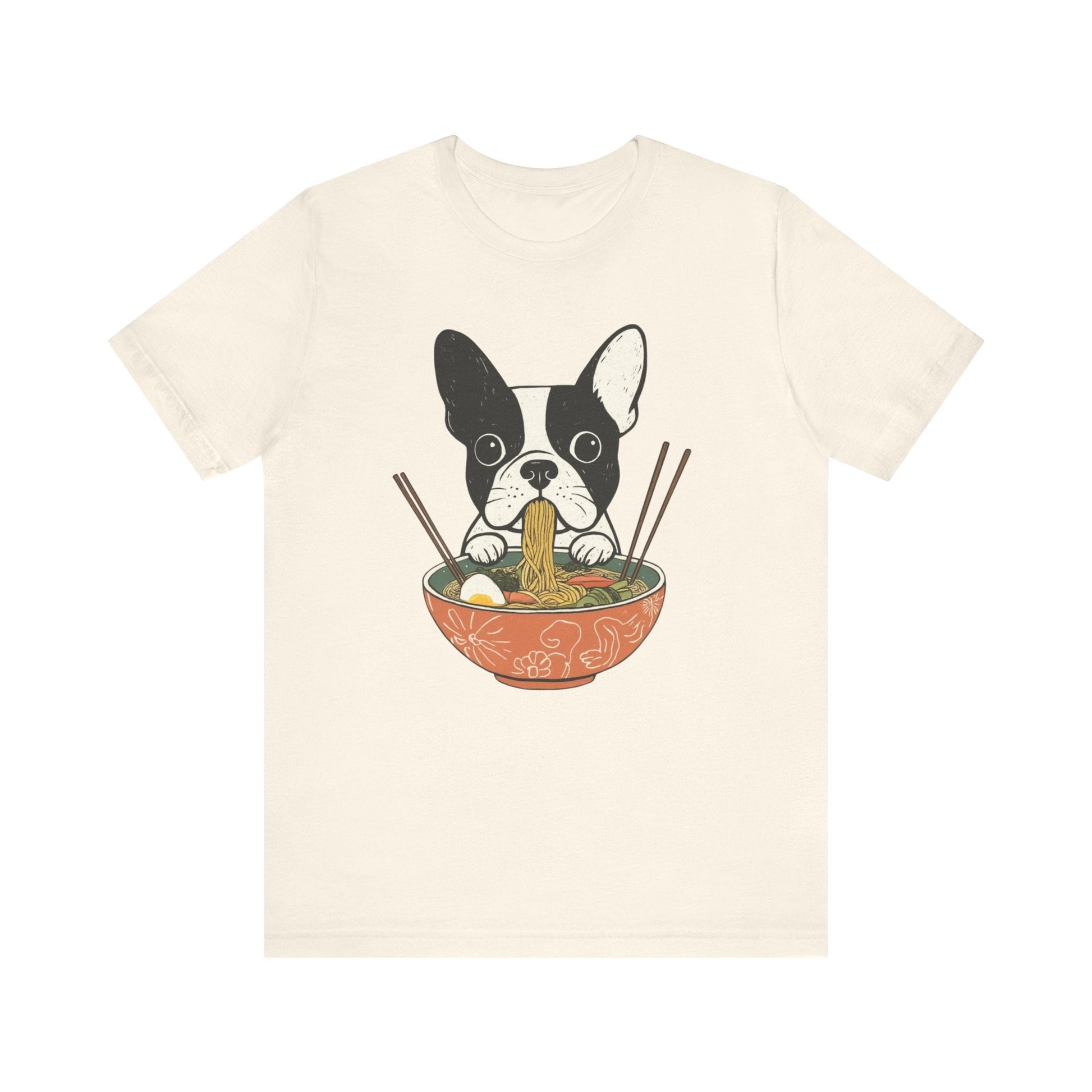 Printify T-Shirt Piebald French Bulldog Ramen TShirt
