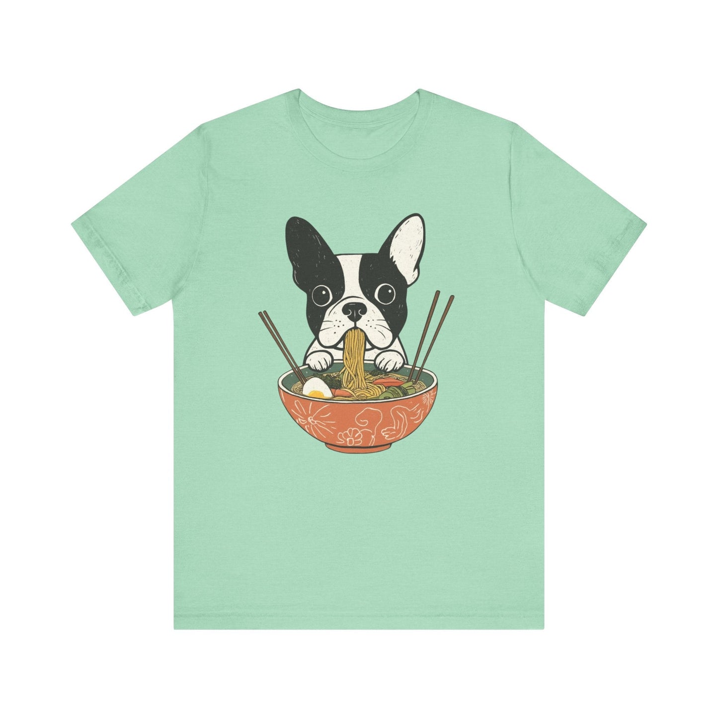 Printify T-Shirt Piebald French Bulldog Ramen TShirt