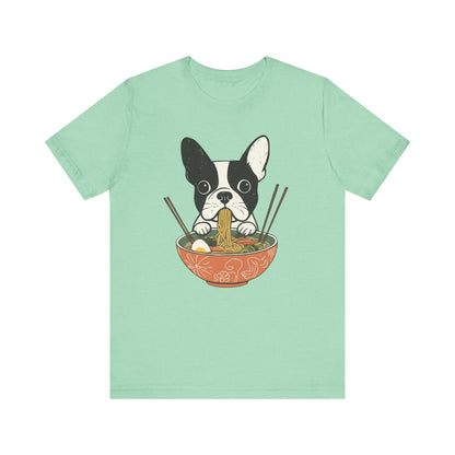 Printify T-Shirt Piebald French Bulldog Ramen TShirt