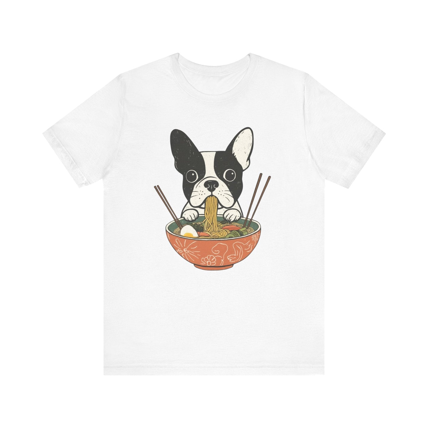 Printify T-Shirt Piebald French Bulldog Ramen TShirt