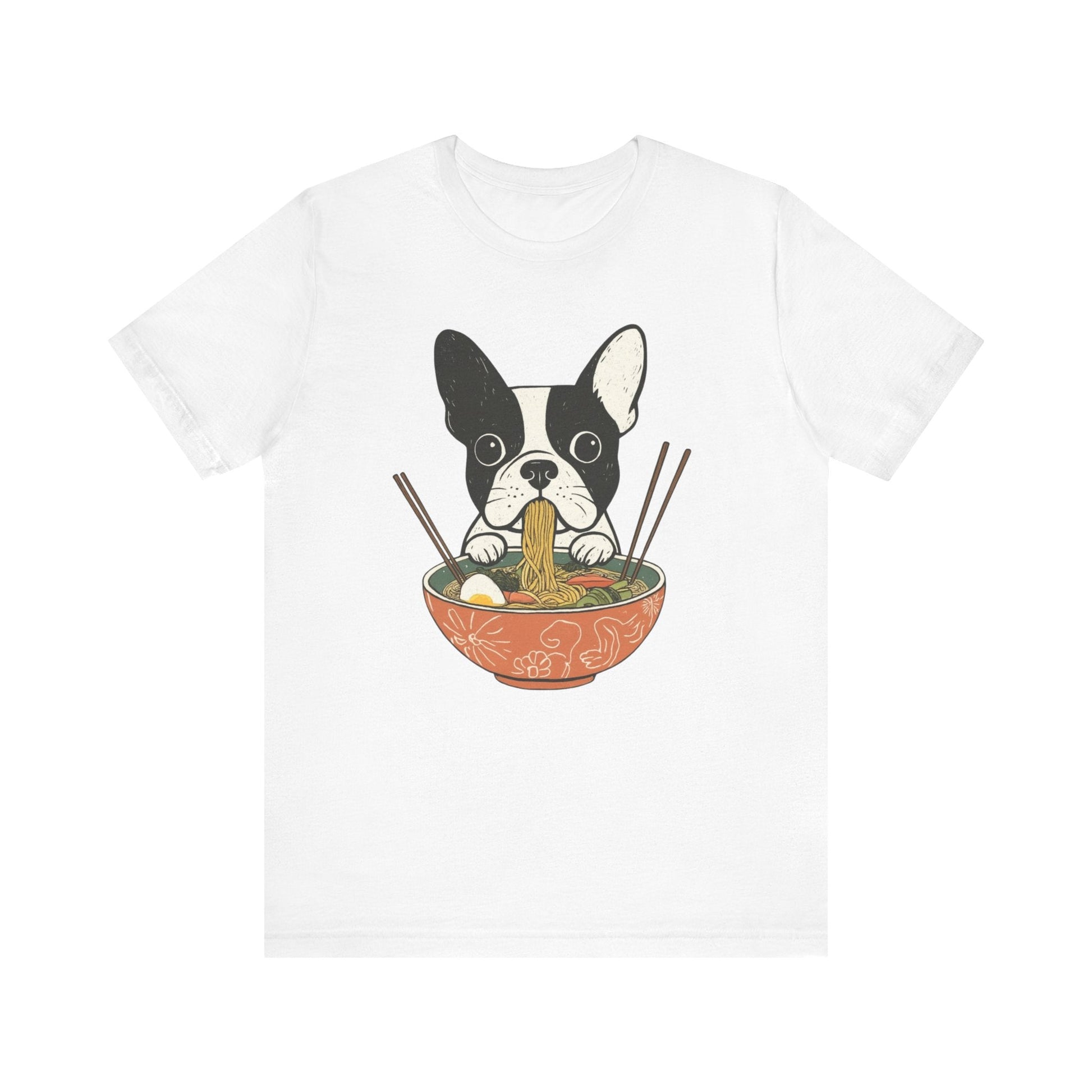 Printify T-Shirt Piebald French Bulldog Ramen TShirt