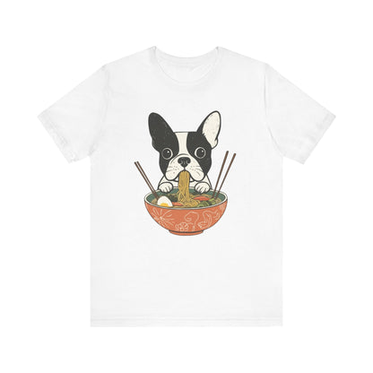 Printify T-Shirt Piebald French Bulldog Ramen TShirt