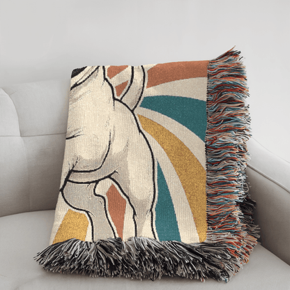 Printify Blanket Piebald French Bulldog Swirls Throw Blanket