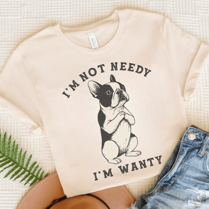 Piebald French Bulldog Wanty TShirt Natural