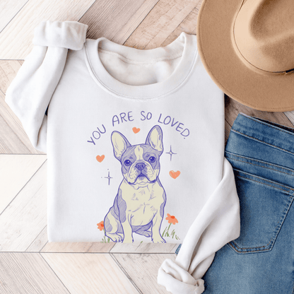 Piebald Frenchie Always Loved Sweatshirt White