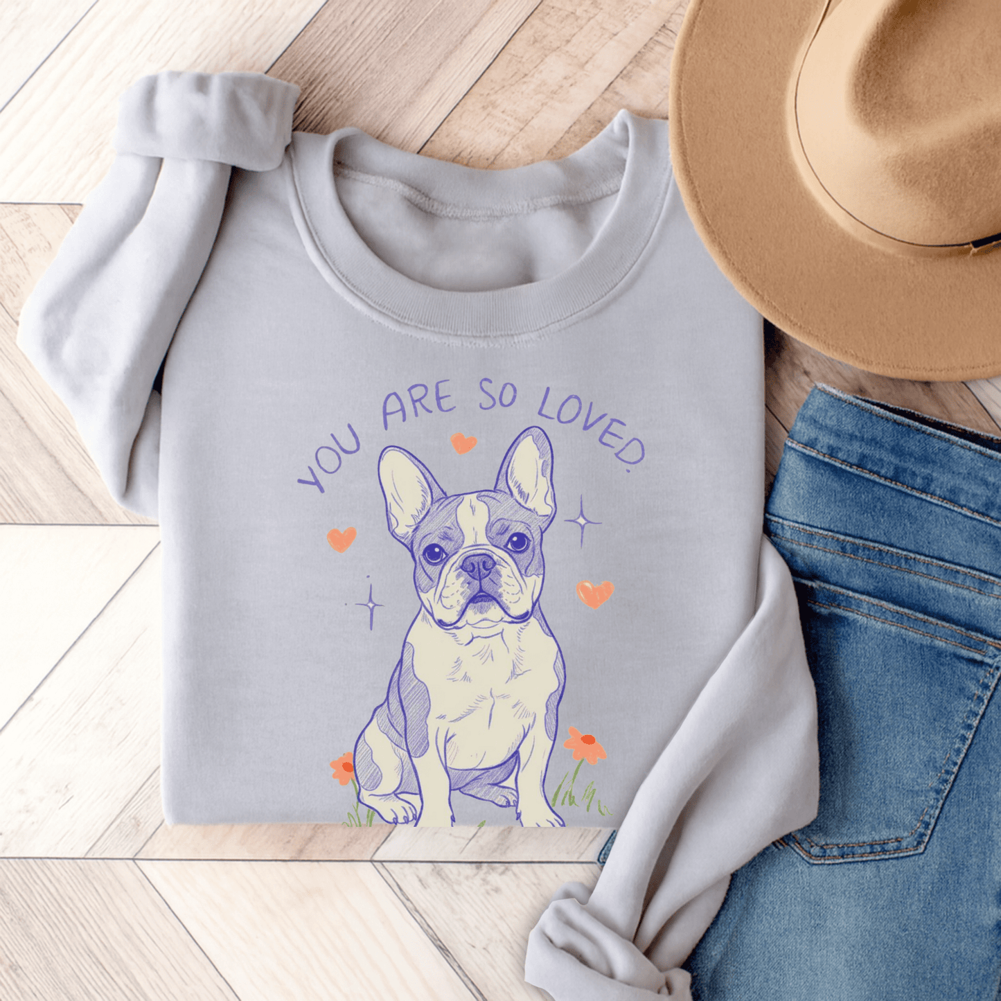 Piebald Frenchie Always Loved Sweatshirt Ash