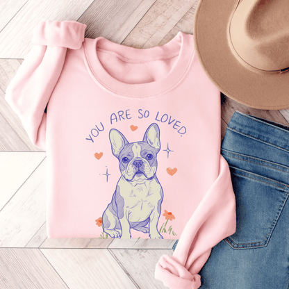 Piebald Frenchie Always Loved Sweatshirt Light Pink