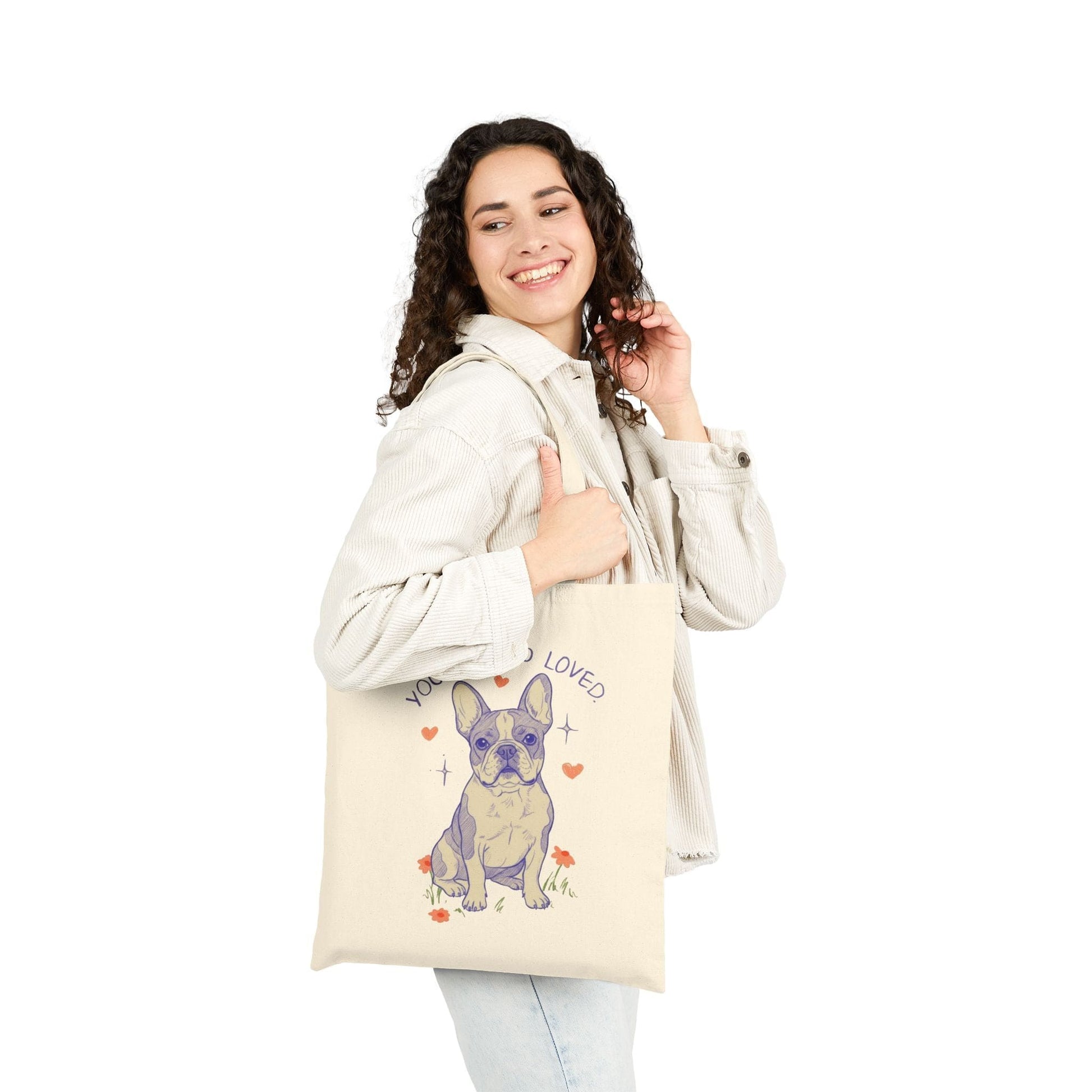 Piebald Frenchie Always Loved Tote Bag