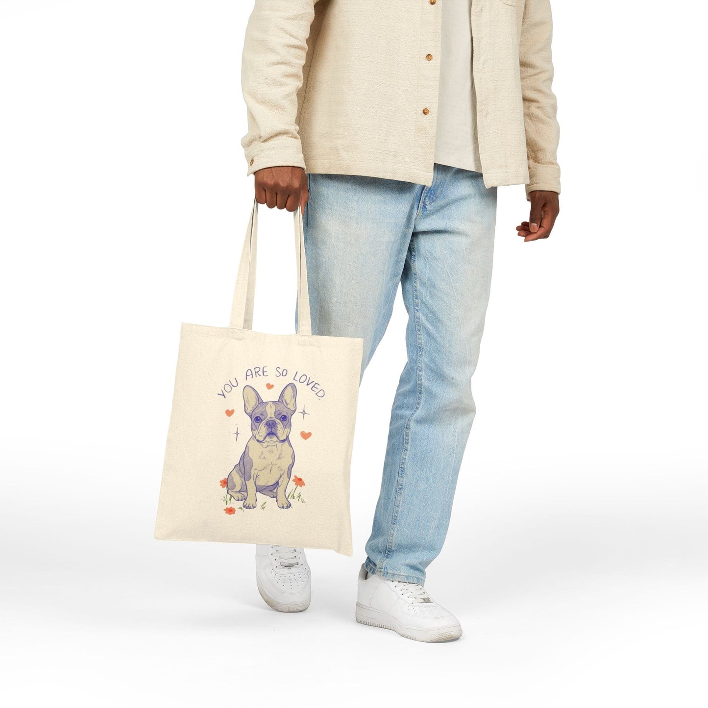 Piebald Frenchie Always Loved Tote Bag