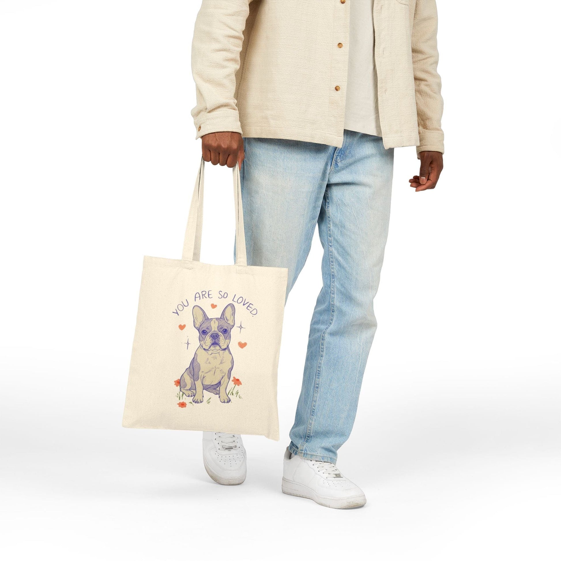 Piebald Frenchie Always Loved Tote Bag