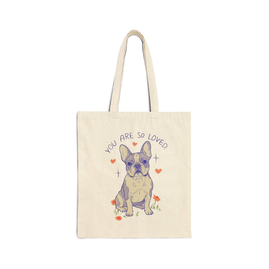 Piebald Frenchie Always Loved Tote Bag