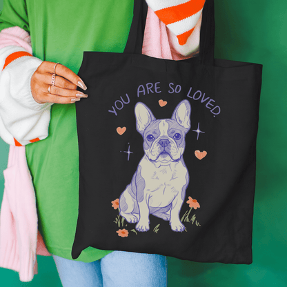 Piebald Frenchie Always Loved Tote Bag