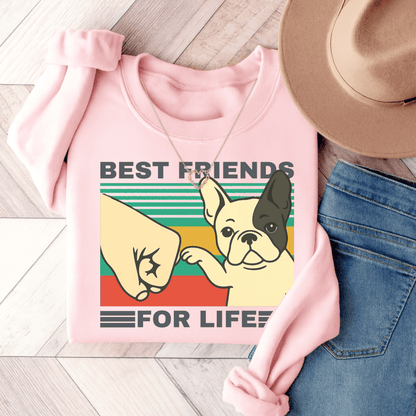 Piebald Frenchie Besties Sweatshirt Light Pink