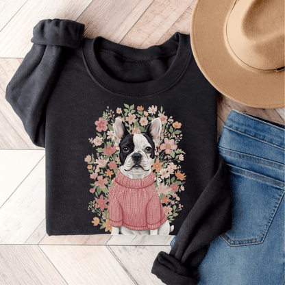 Piebald Frenchie Bouquet Sweatshirt Black
