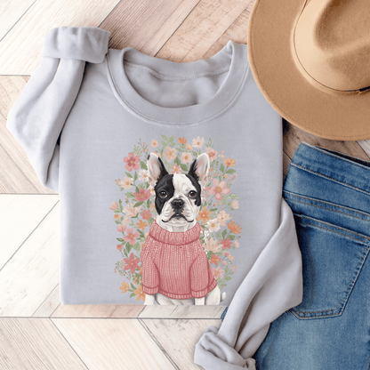 Piebald Frenchie Bouquet Sweatshirt Ash