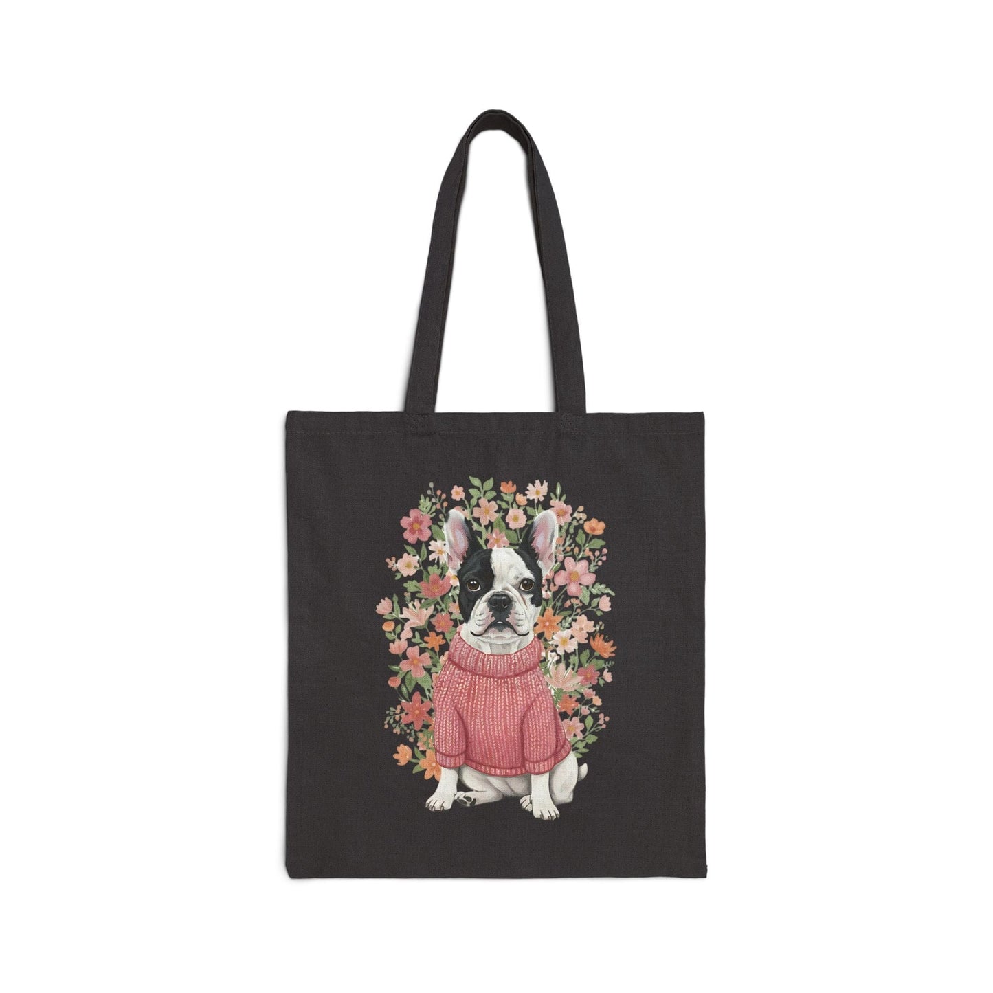 Piebald Frenchie Bouquet Tote Bag
