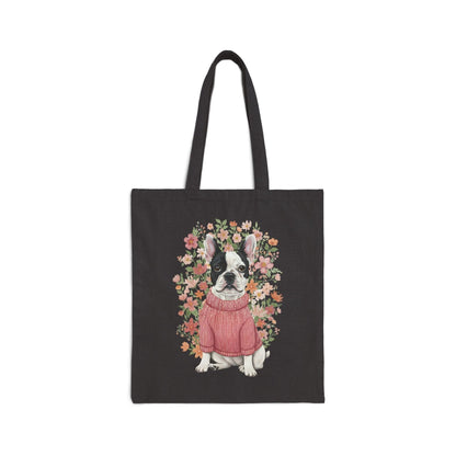 Piebald Frenchie Bouquet Tote Bag